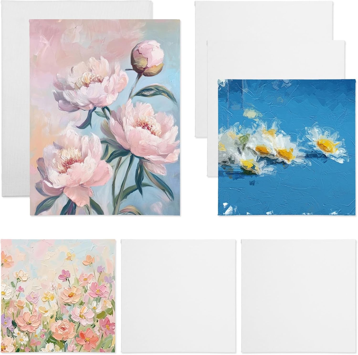 8 Pcs Blank Canvas for Painting, Art Canvas Boards for Painting