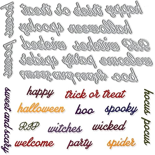 Troqueles de metal de Halloween con letras troqueladas para hacer tarjetas, álbumes de recortes, álbumes de manualidades, álbumes de recortes,