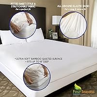 Vista 3 de Protector de colchón de bambú de tamaño completo, funda de colchón impermeable de alta calidad, almohadilla suave que protege de alergias al polvo