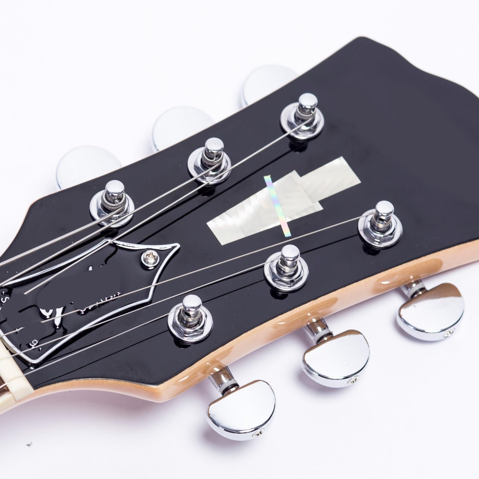 Gitara Elektryczna Gitara Elektryczna W Kolorze Naturalnego Drewna Korpus Hollow Body Osprzęt Chromowany