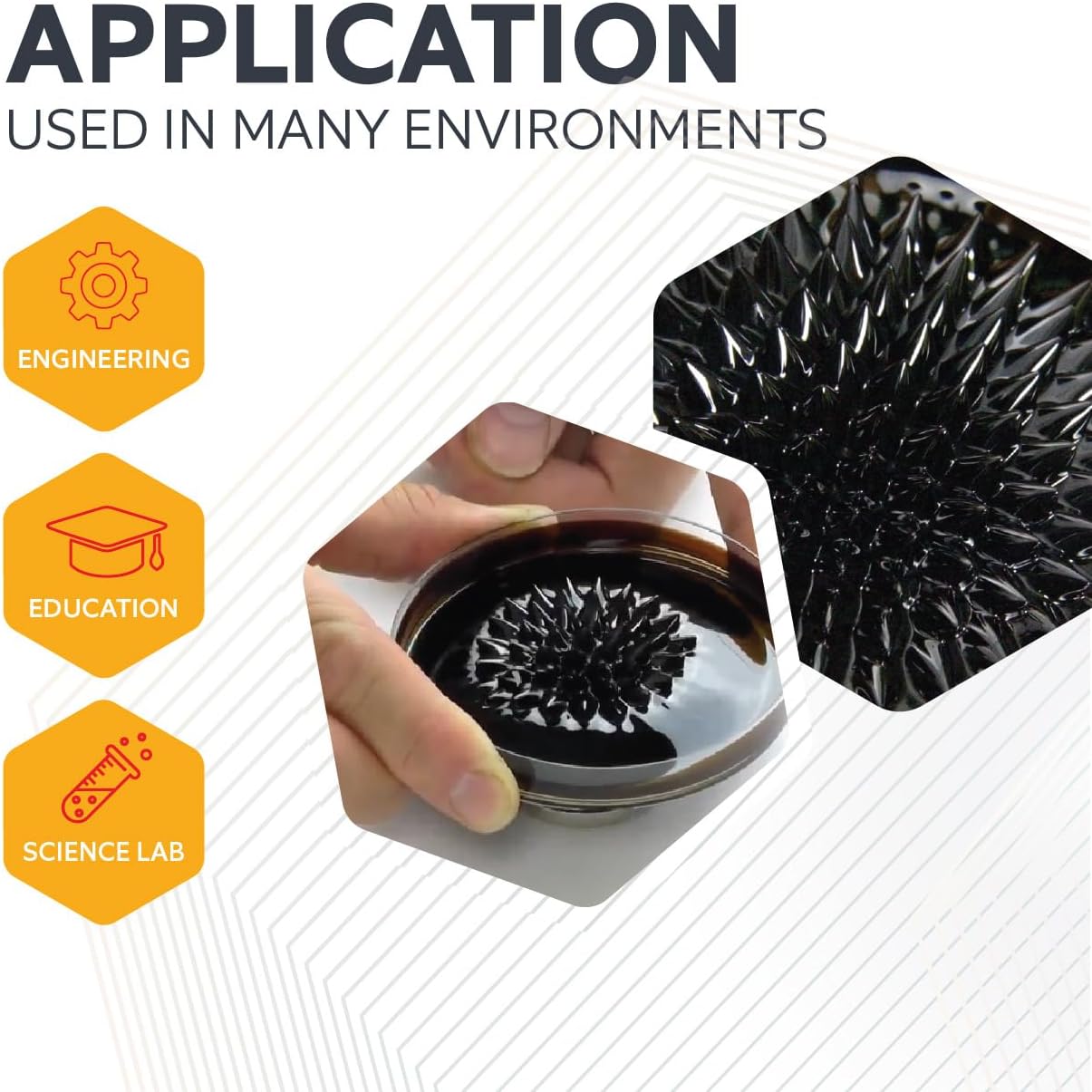 first4magnets? EFH1 Ferrofluid 20ml with 90mm Petri Dish & Pipette for Science, Education, Experiments, Students, and Teachers