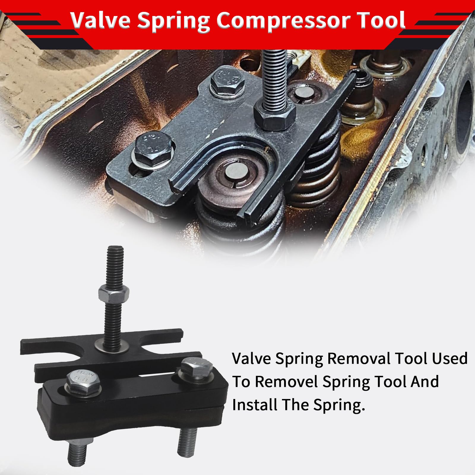 MCMMLDM 67605 Valve Spring Compressor Tool Fits for 4.8 5.3 5.7 6.0 6.2 LS1 LS2 LS3 LS6 Chevy LSX Camaro Corvette Trans am GTO G8 CTS V GM Trucks Vavle Seal Adjustment Removal Installation Tool
