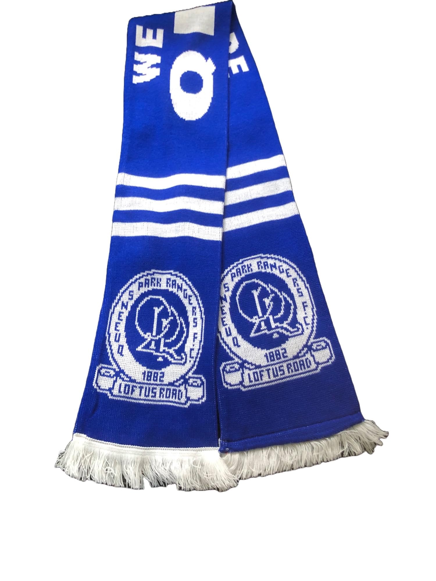 THE FLAGMAN QPR SUPPORTERS SCARF - YELLOW, ACRYLIC, UNISEX, FOOTBALL FANS, QPR SUPPORTERS