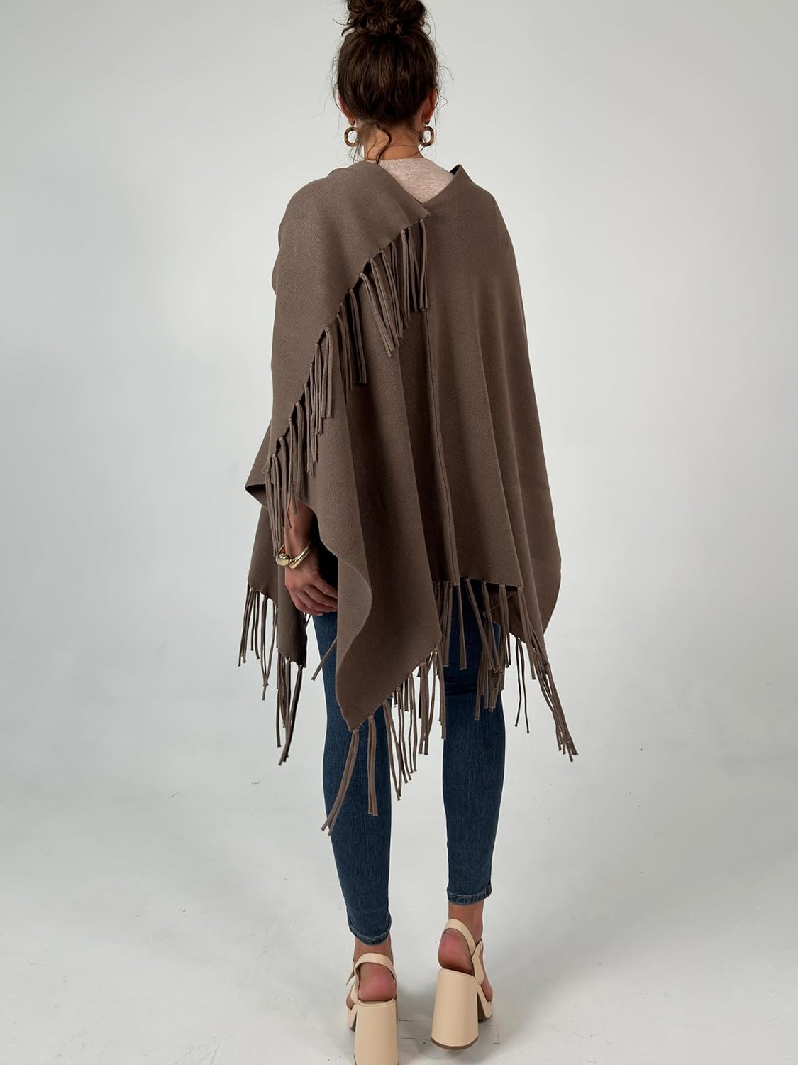 CATCHY & CRAFTY Women's Shawl Wrap Poncho Ruana Cardigan Stylish Cape for Women Open Front Sweater Blanket Holiday Gifts - Image 5