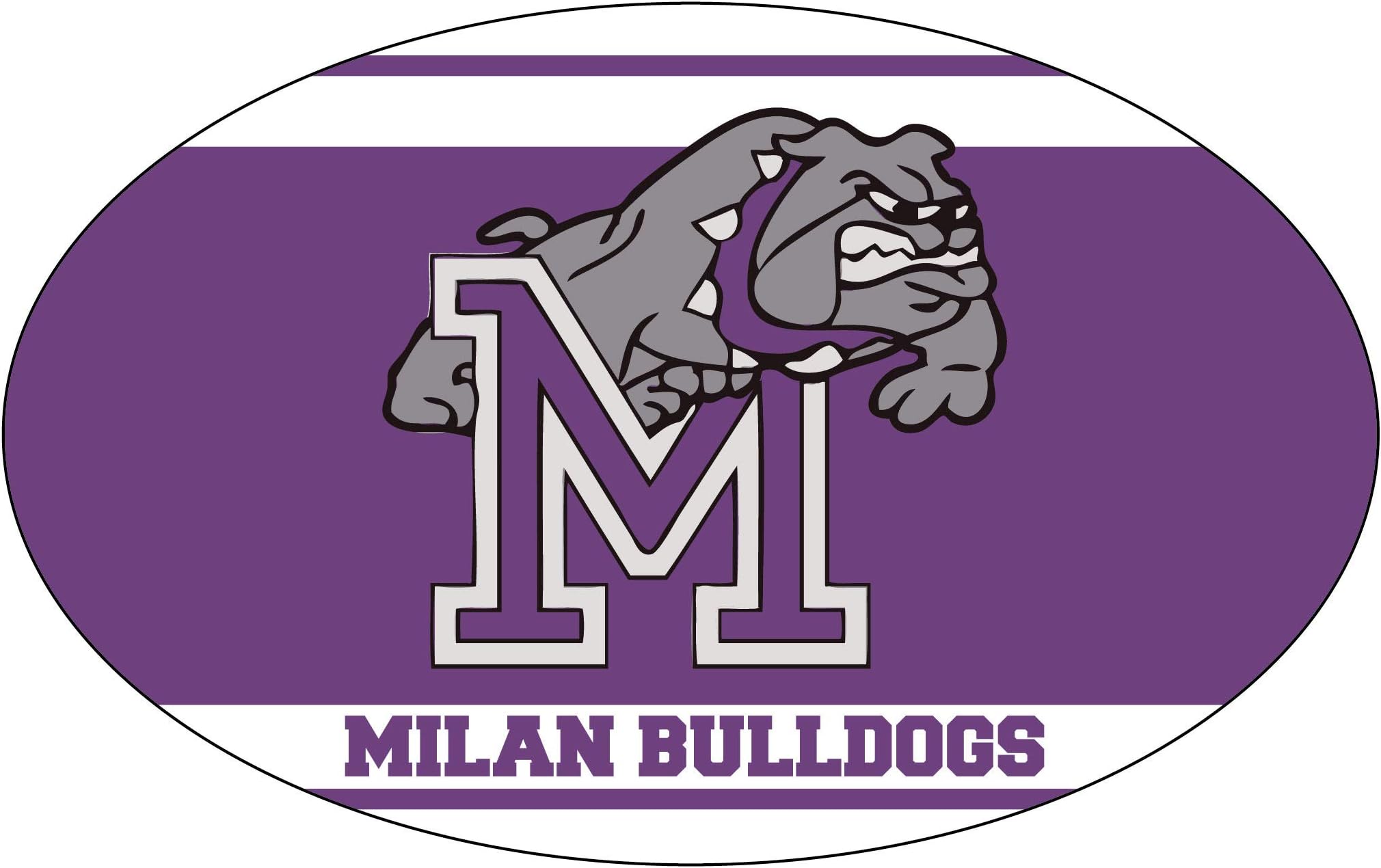 Milan High School Bulldogs Tennessee Sports Team Oval Car Fridge Magnet