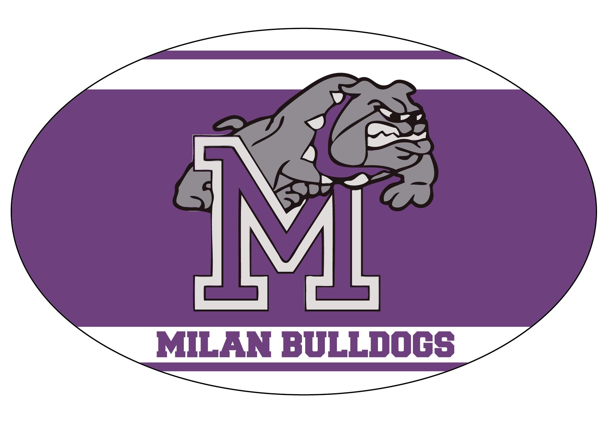 Milan High School Bulldogs Tennessee Sports Team Oval Car Fridge Magnet