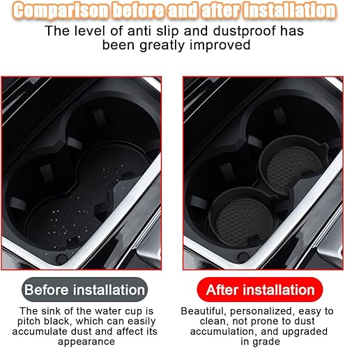 Miniatura 3 de Mandark 4 posavasos para automóvil, tapete antideslizante de silicona para botella de agua, aislamiento interior automotriz, accesorios de