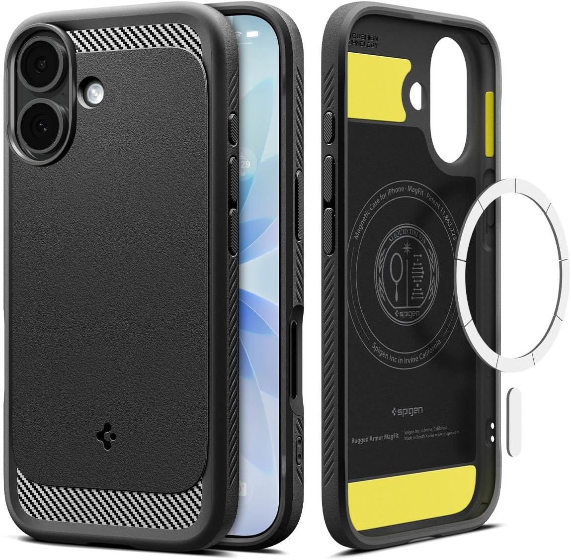 Product image of Spigen for iPhone 17 Case, Rugged Armor MagFit [TPU Covered Camera Control] [Compatible with MagSafe] - Matte Black