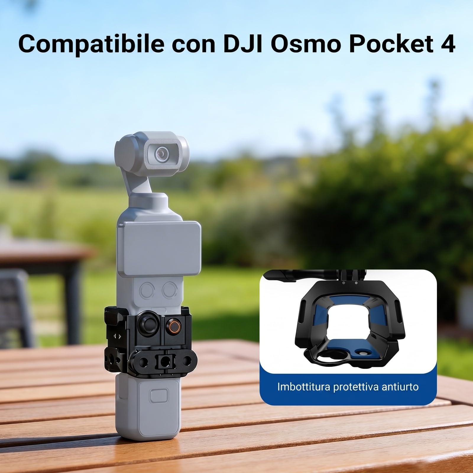 NEEWER Pocket 4 Cage, Rig Video Protettivo per Fotocamera Gimbal con Attacco Action Cam e Filetti 1/4", Nessun Montaggio Necessario, Accessori Fotografia Solo Compatibile con DJI Osmo Pocket 4,AC069