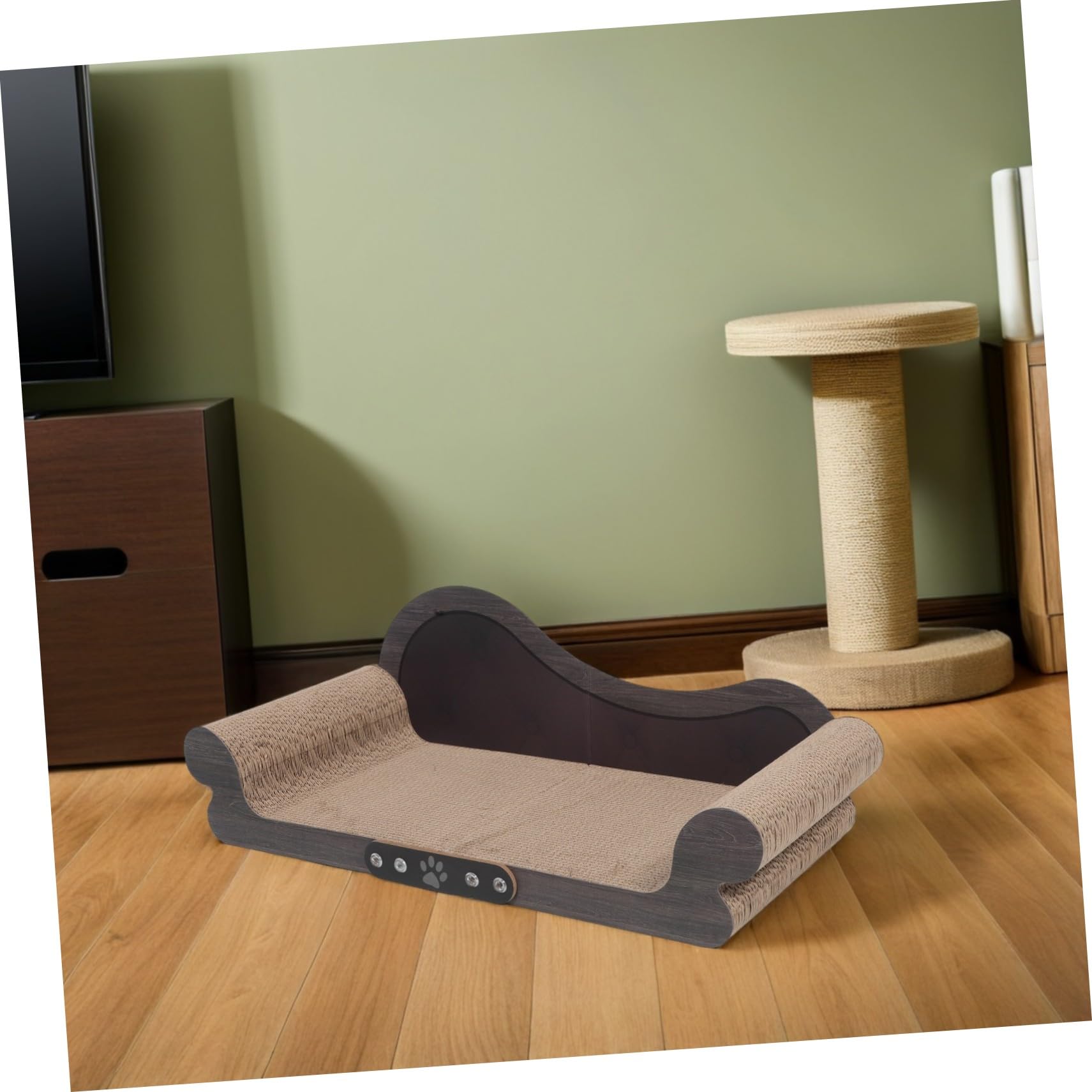 Rascador para Gatos Sofá de Cartón Ondulado Resistente sin Desprendimiento Protege Muebles y Fomenta Arañado Saludable Interiores