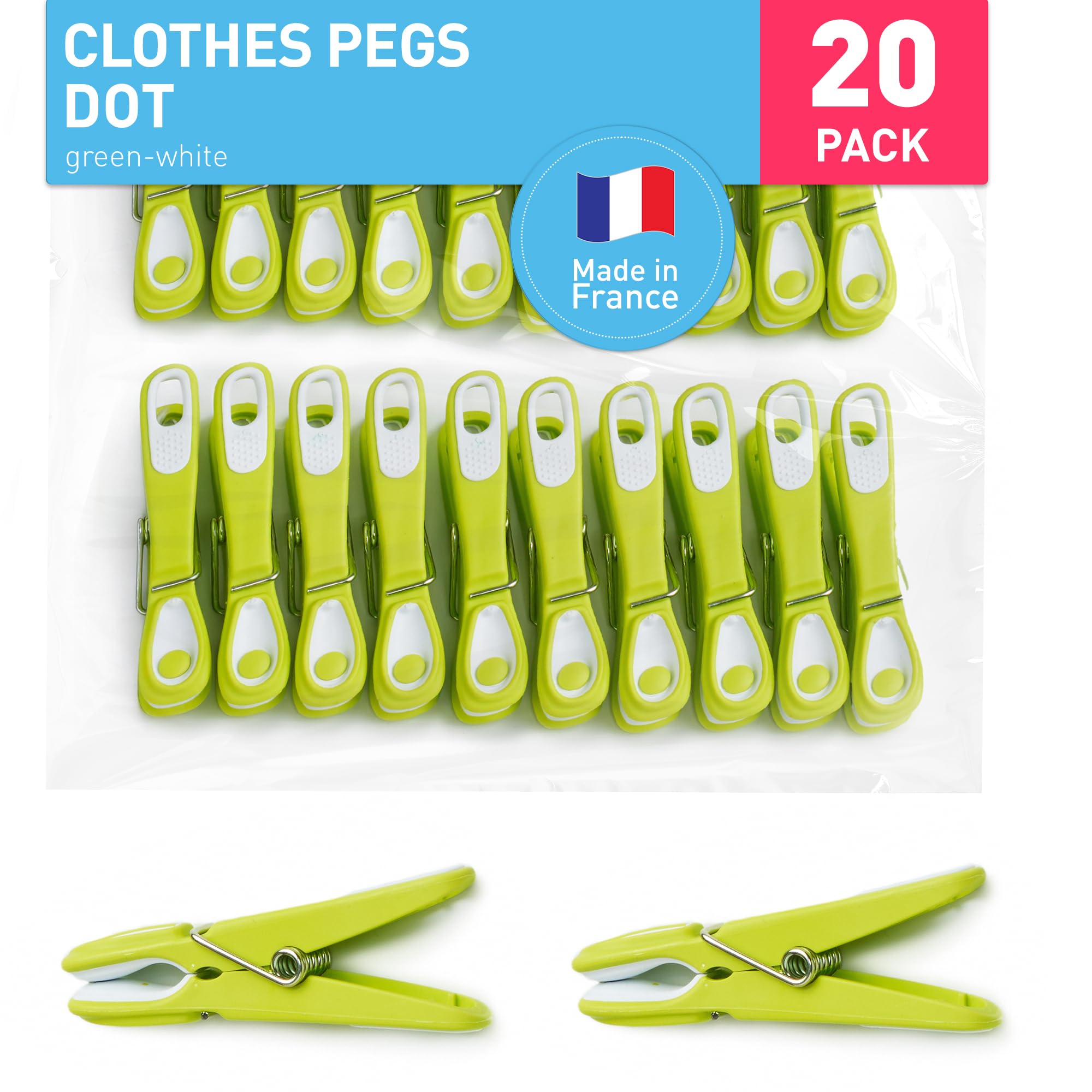 culiclean Clothes Pegs for Washing Line, eco green, 20 Pack — image 1