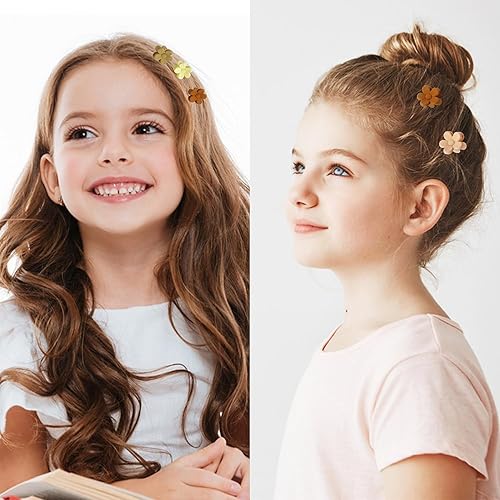 Miniatura 3 de Venrodi Pinzas pequeñas para el cabello de flores, mini pinzas para el cabello para niños pequeños, pinzas de flores para cabello fino, pinzas de
