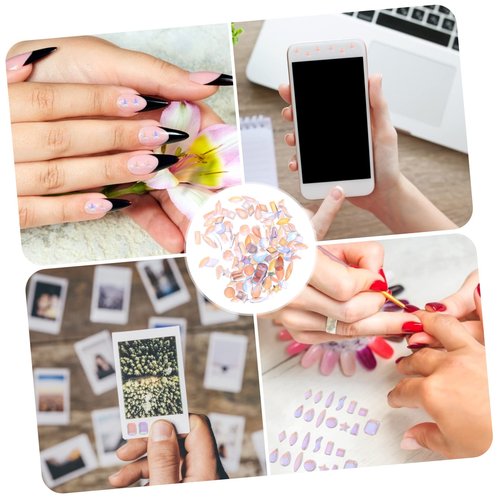 Ipetboom Elegant Nail Jewelry Set 100pcs Nail Art Studs DIY Manicure Decorations Birthday Idea