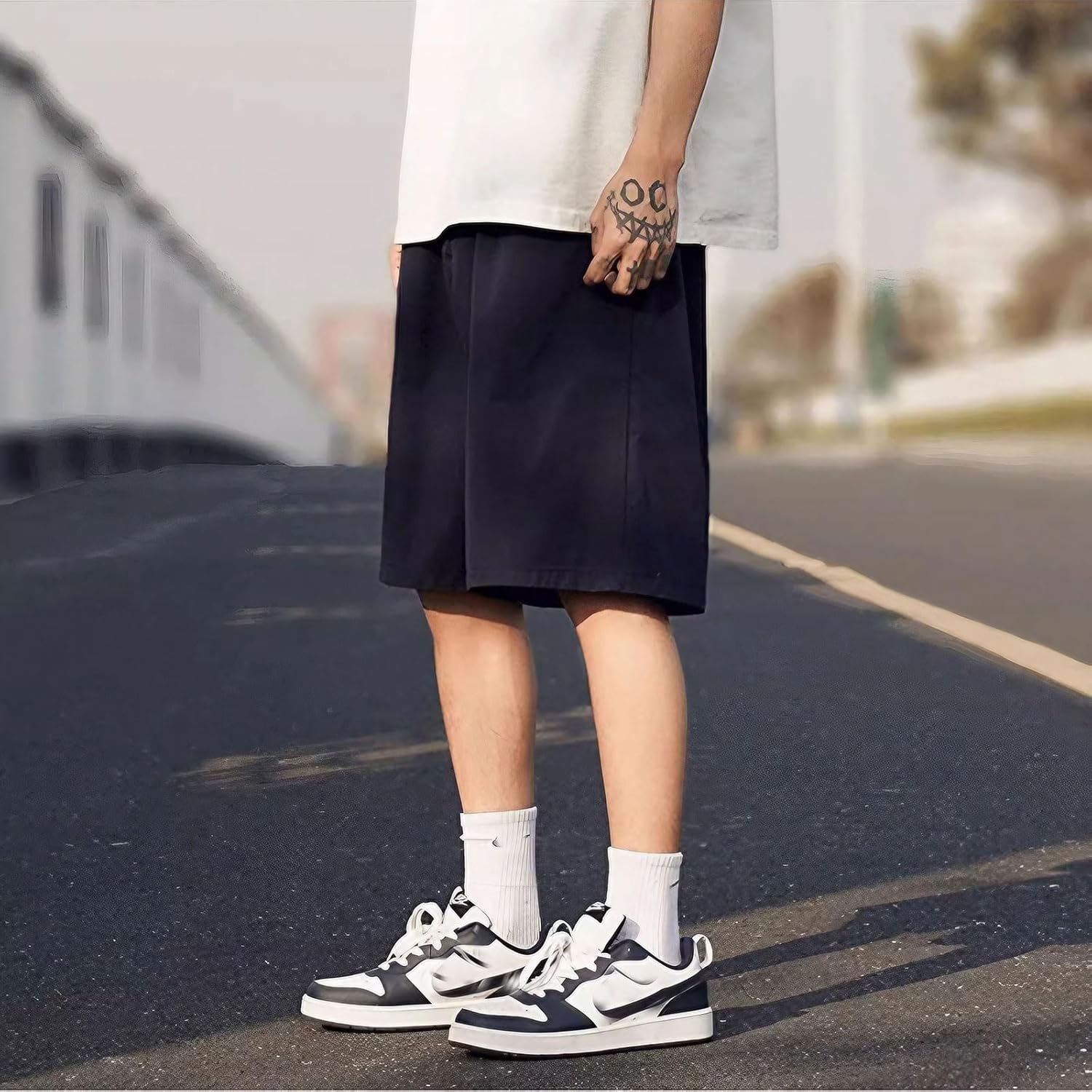 Cargo Shorts Women Y2K Baggy Knee Length Athletic with Pockets Hiking Waterproof Black Pants Men Summer Outfits - Image 4