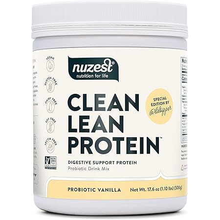 Nuzest Probiotic Vanilla Clean Lean Protein Digestive Support, Pea Protein Powder with Added Probiotics, Vegan Protein Powder, Gut Health, Non-GMO, 20 Servings, 1.1 lb