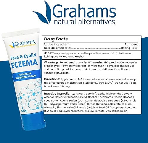 Miniatura 9 de Grahams Natural Kit de alivio del eccema facial y de párpados, tratamiento para piel seca, eczema, dermatitis pereriana y seborreica  Alivio de
