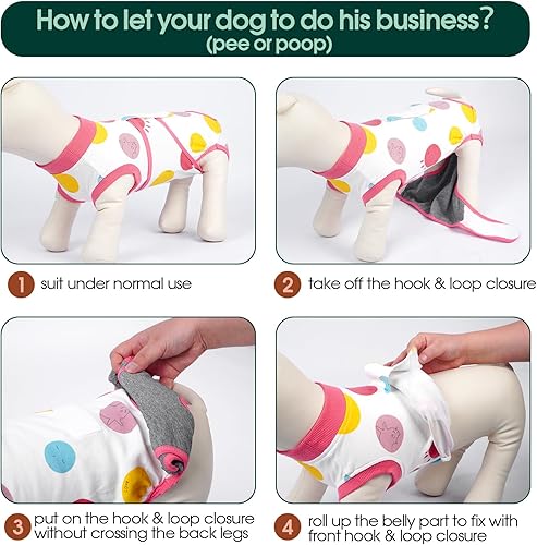 Miniatura 178 de Kuoser Traje de cirugía para perro, cómodo traje de recuperación para perros, mameluco protector posoperatorio, alternativa suave al cuello E