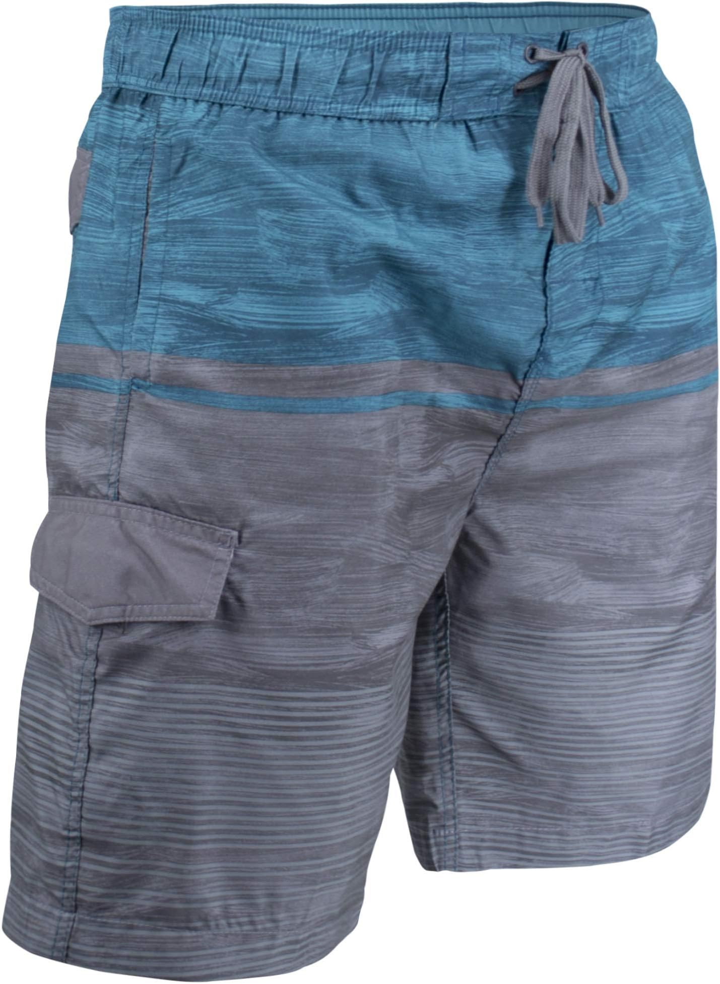 Men's Quick-Dry 9" Beach Swim Trunks Green Grey XL