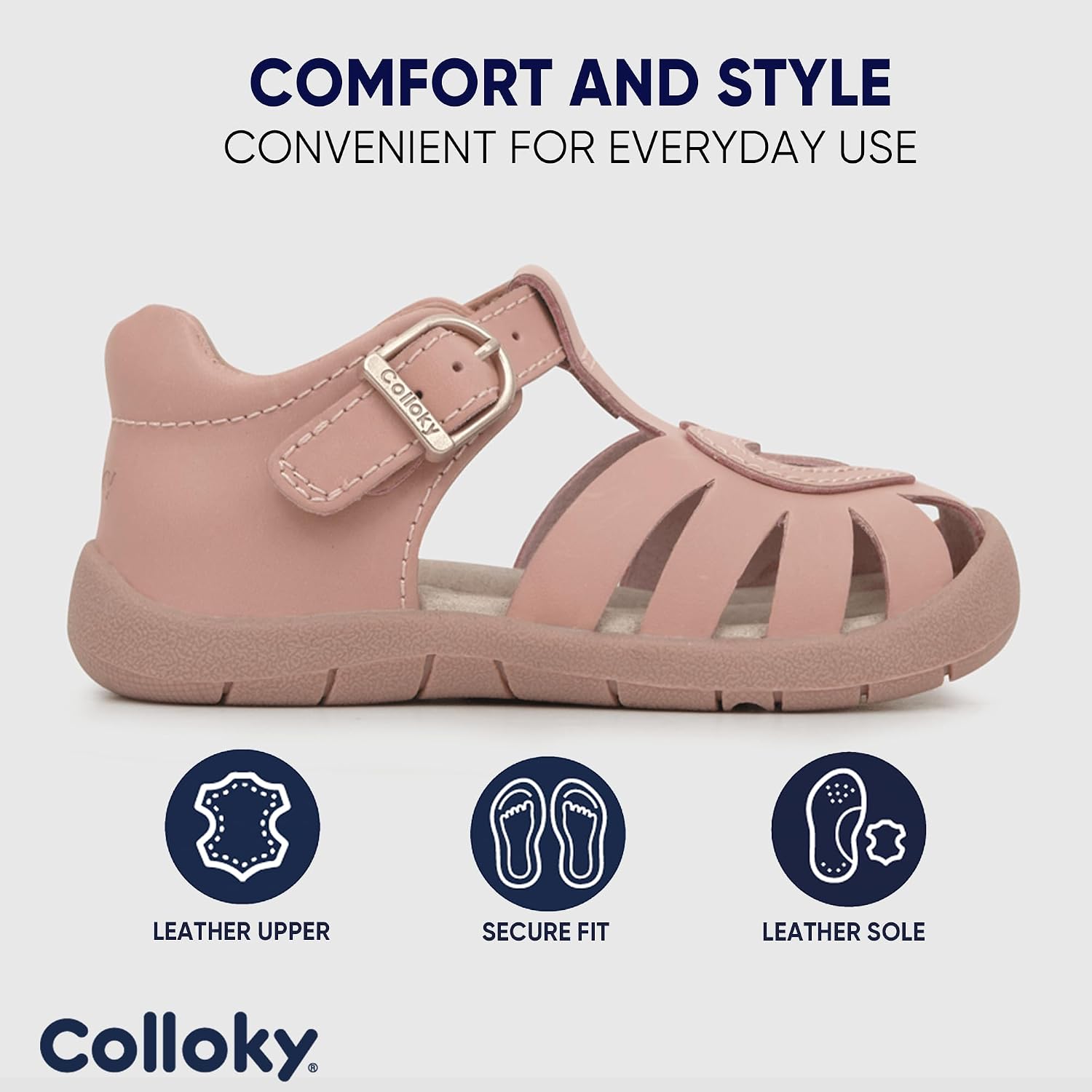 Toddler Girls Fisherman Buckle Sandals - Comfortable Summer Sandals with Closed Toe & Adjustable Strap for Daily Wear & Outdoor Play