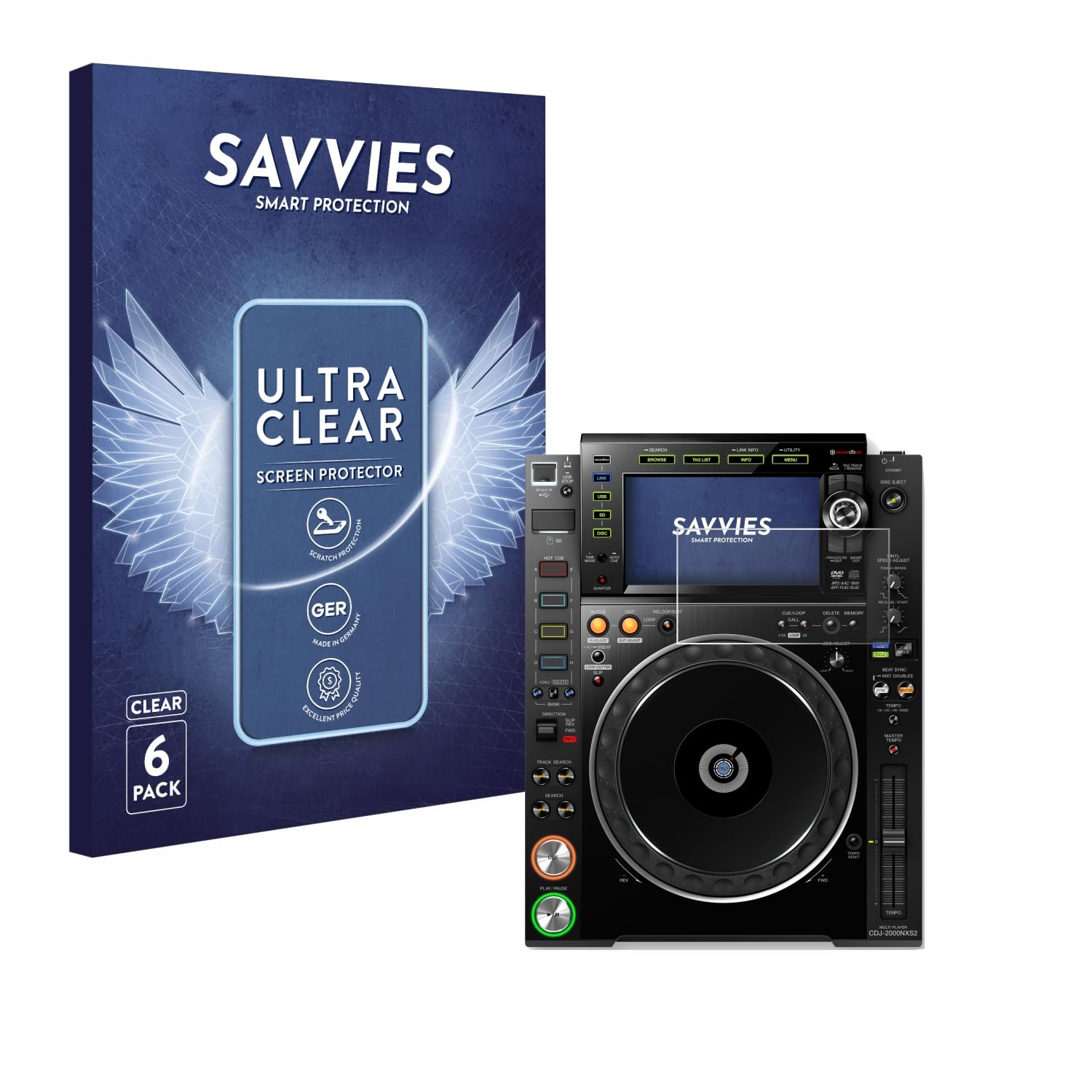 savvies 6 Pack Screen Protector Compatible with Pioneer CDJ-2000NXS2 Protection Film Clear