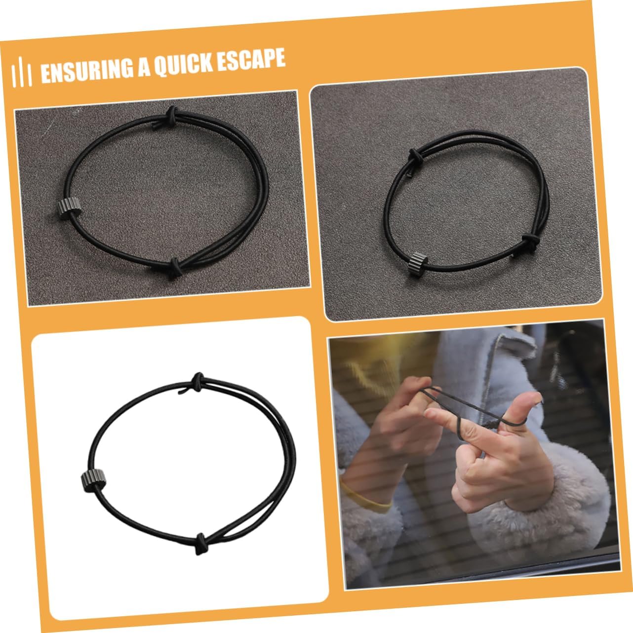 2pcs Automotive Escape Equipment Car Window Breaker Hand Chain Survival Bracelet for Emergency Situations