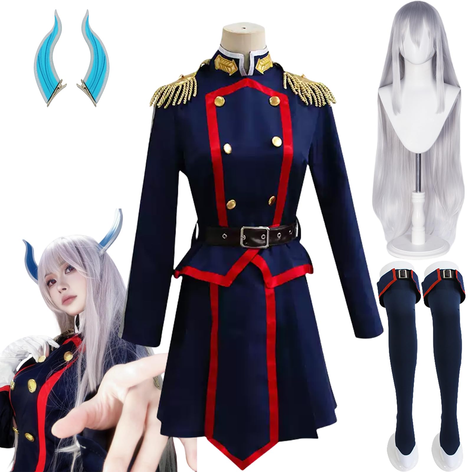魔都精兵のスレイブ 羽前京香 コスプレフルセット ウィッグ付き Amazon.co.jp: [CHIASA] コスプレ衣装 魔都精兵のスレイブ 羽前