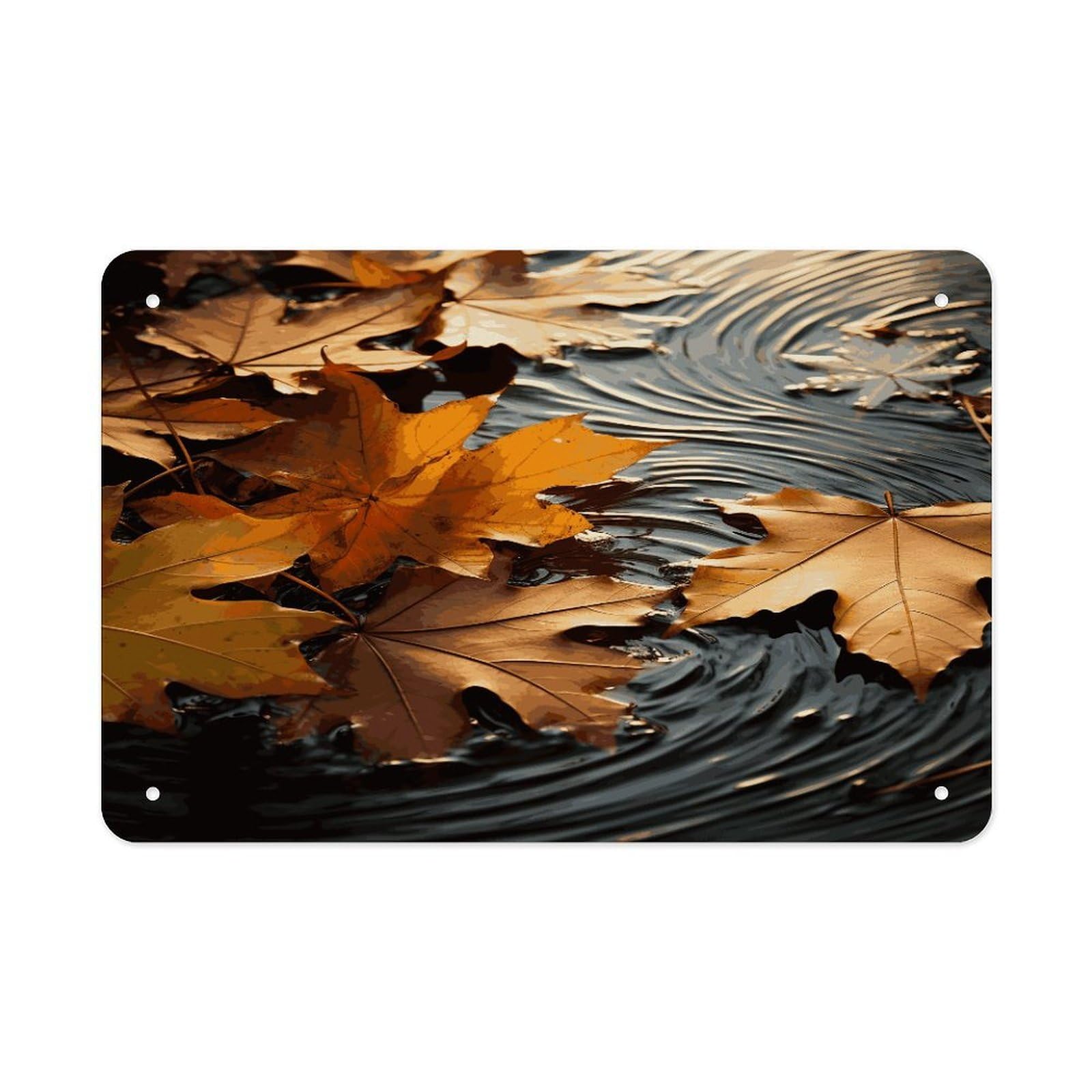 Fall Leaves Wall Art Metal Signs Tin Sign