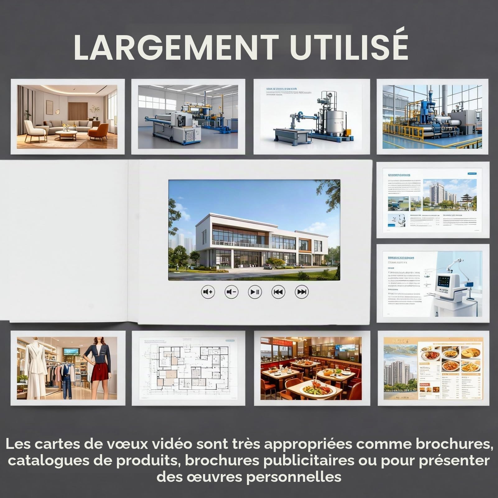 Carte De Vœux Vidéo, Carte avec Affichage Vidéo, Album Vidéo, Brochure Vidéo, Livre Vidéo De Mariage pour Anniversaire, Noël, Mariage, Cadeau d'anniversaire(7in)