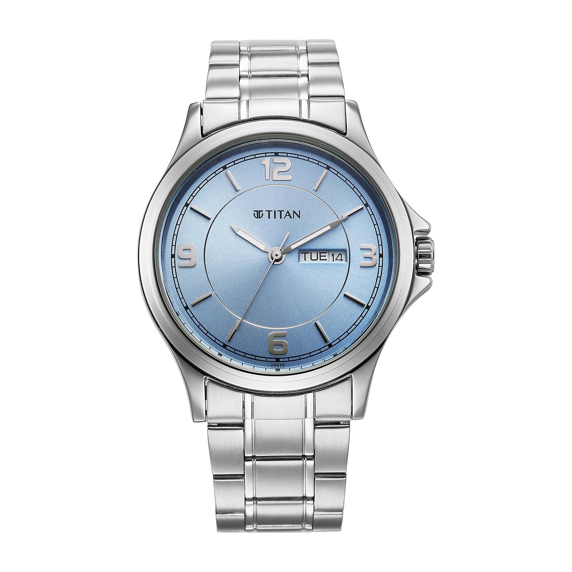 Titan Neo Arabic Analog with Day Date Ice Blue Dial Silver Stainless Steel Strap Watch for Men - 1870SM07-picture-50