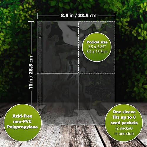 Miniatura 2 de 200 bolsillos organizadores de almacenamiento de semillas (paquete de 25) ranuras tamaño 3.5 x 5, 4 bolsillos organizador de semillas de jardín,
