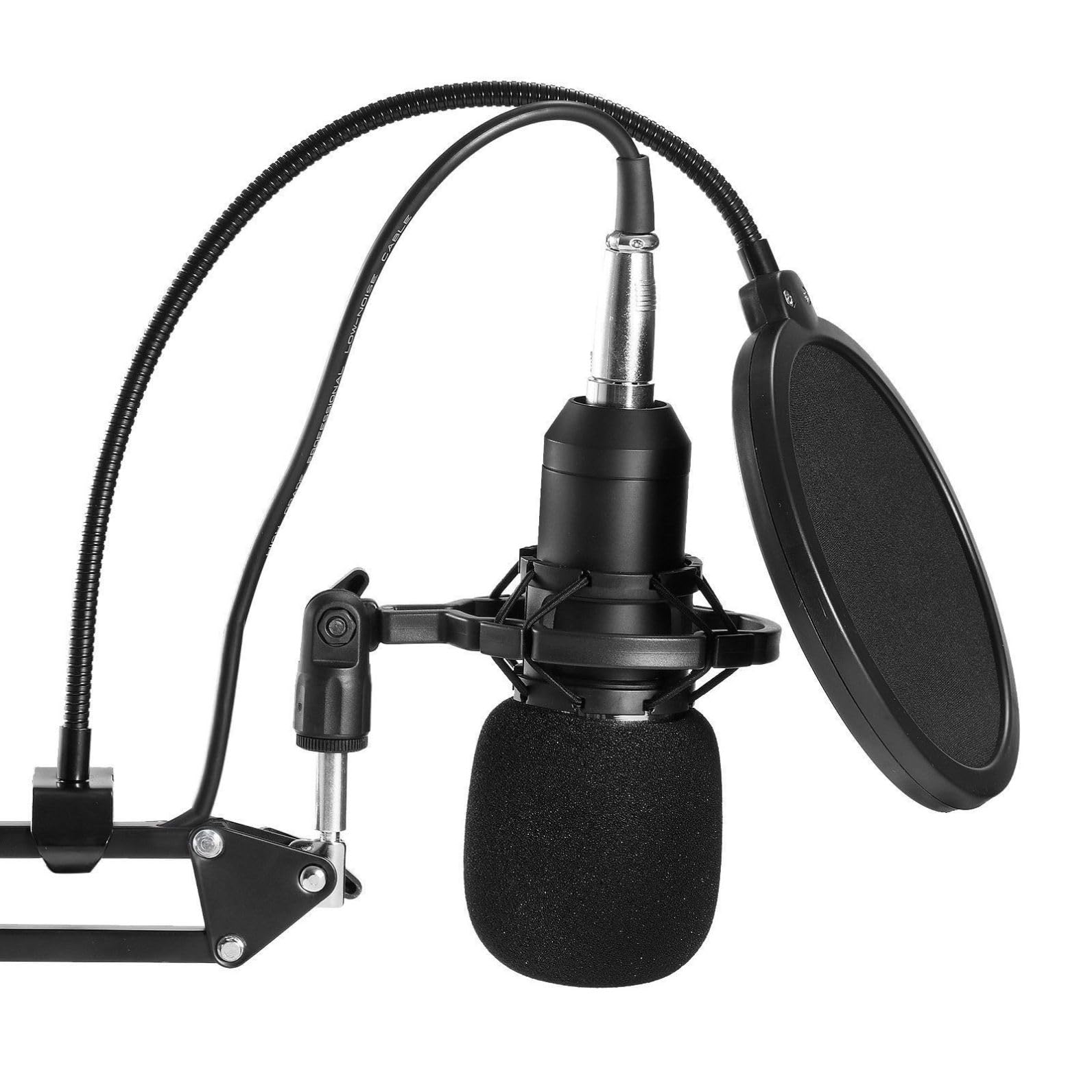 INOOMP Kondensatormikrofon Bm Studio und Live-auftritte mit Metallhalterung Handystativ Filter und Integriertem Windschutz für Gesang und Instrumente