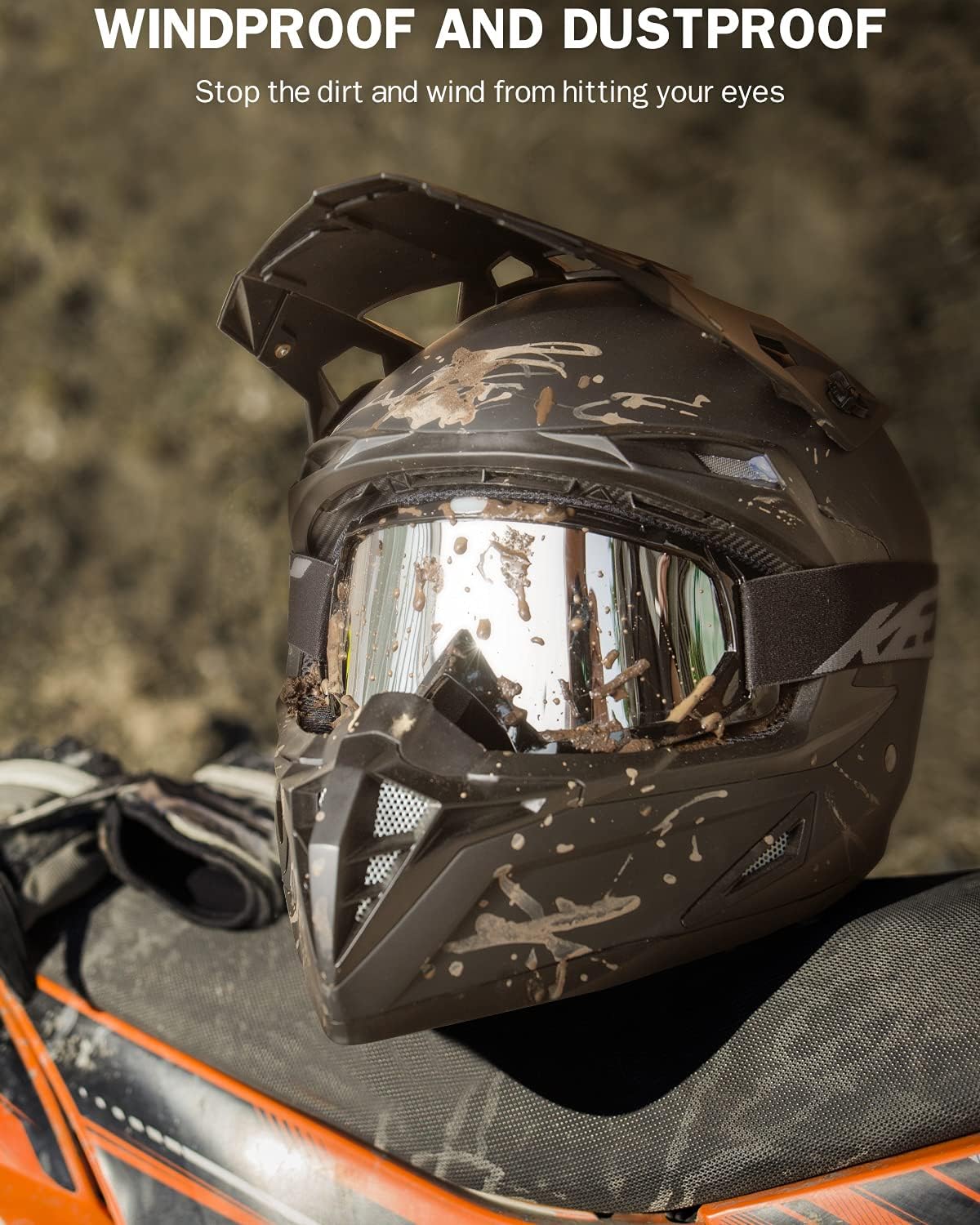 KEMIMOTO Dirt Bike Goggles - Motocross & ATV/UTV Goggles with Anti UV Protection