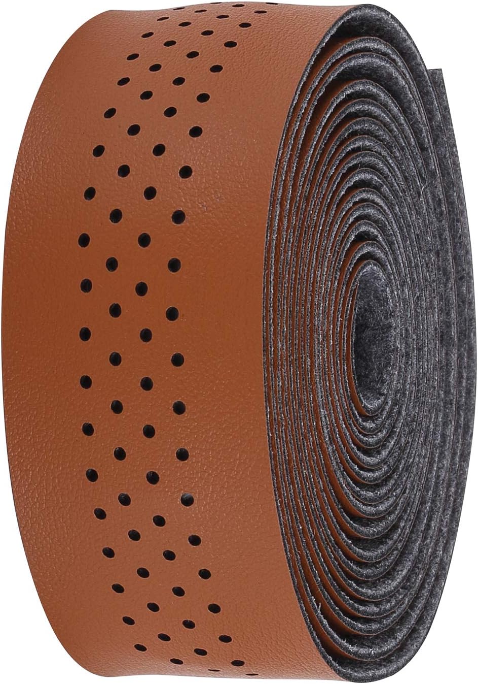 Cycling Bike Handlebar Tape I Leather Look Bar Tape Road Bike I Non-Slip Bike Tape Includes Handlebar Plugs I SpeedRibbon BHT-12 Brown