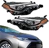 2PCS Driver and Passenger Side Headlamp Assembly Replacement for Toyota Corolla LLELE Eco 2017-2019 Headlights