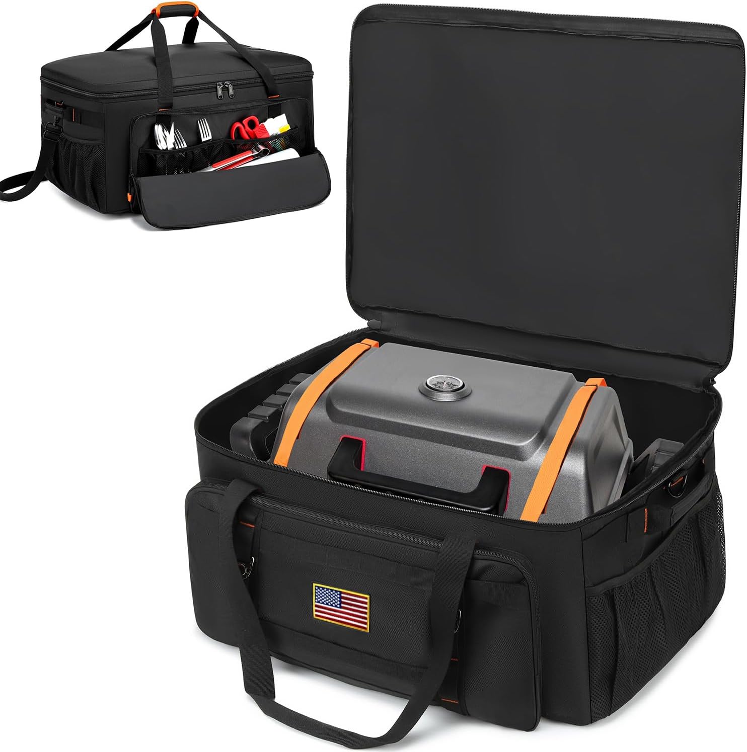 Grill Carry Case Compatible with Char-Broil Grill2Go X200 1-Burner Portable Propane Gas Grill Cover Bag for BBQ Tools & Accessories (Bag only) 25" L x 17" W x 12" H