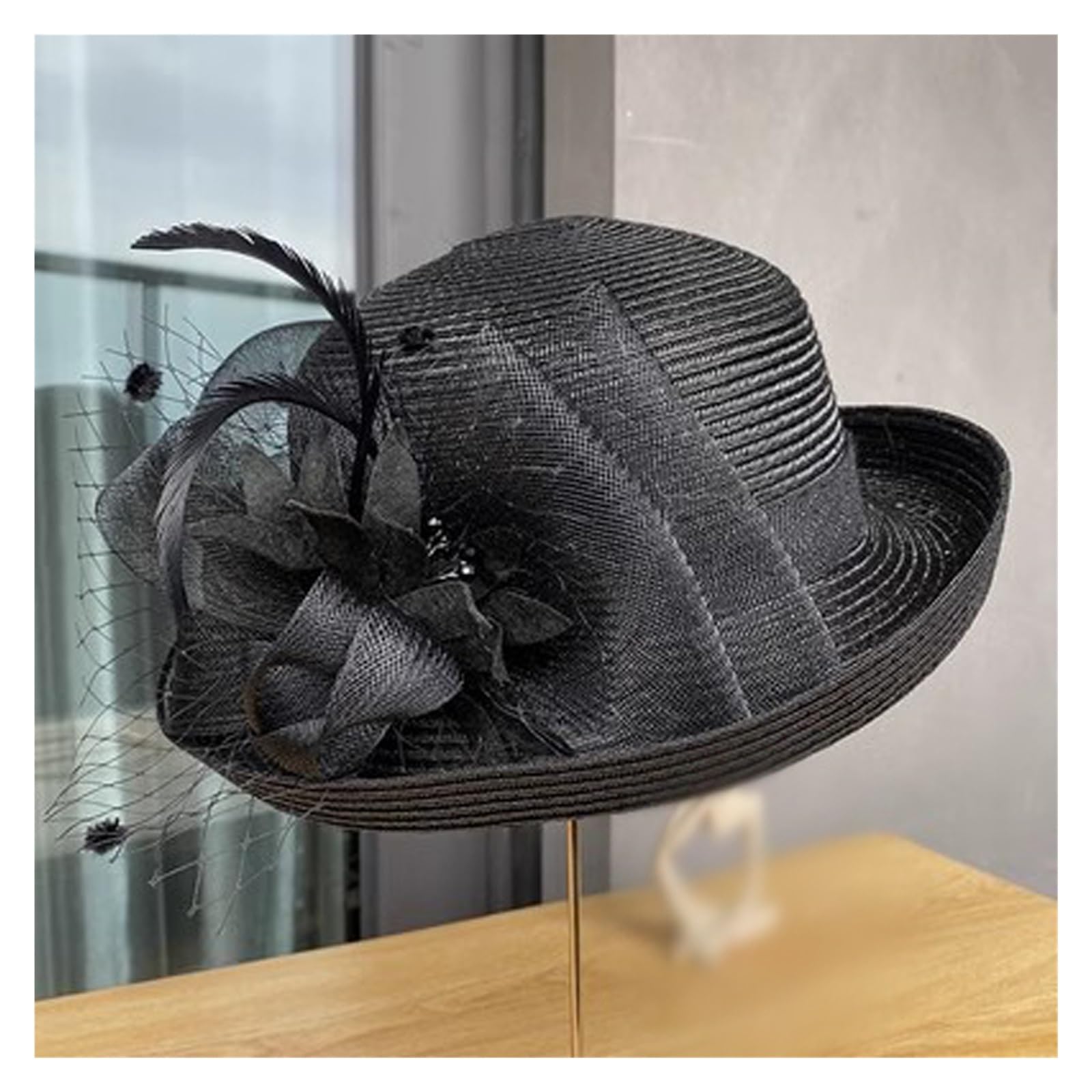 Chapeau de soleil femme été pliable style pot de fleur élégant