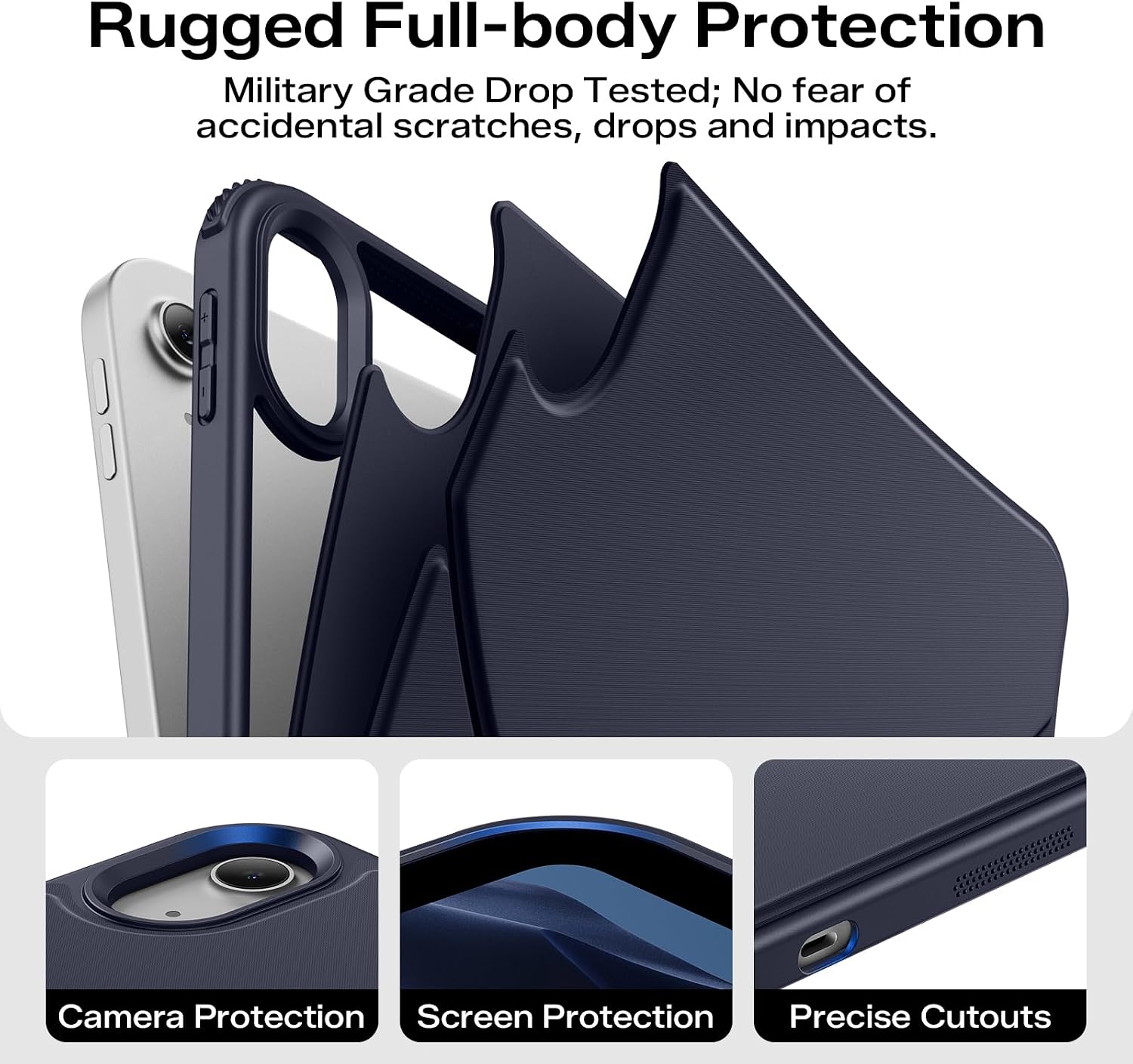 Case for iPad A16 11th Generation 11 Inch 2025/ iPad 10th Generation 10.9 Inch 2022, Magnetic Stand & Slim Lightweight Magic Stand Cover, Shockproof Protection, Touch ID Supported, Blue