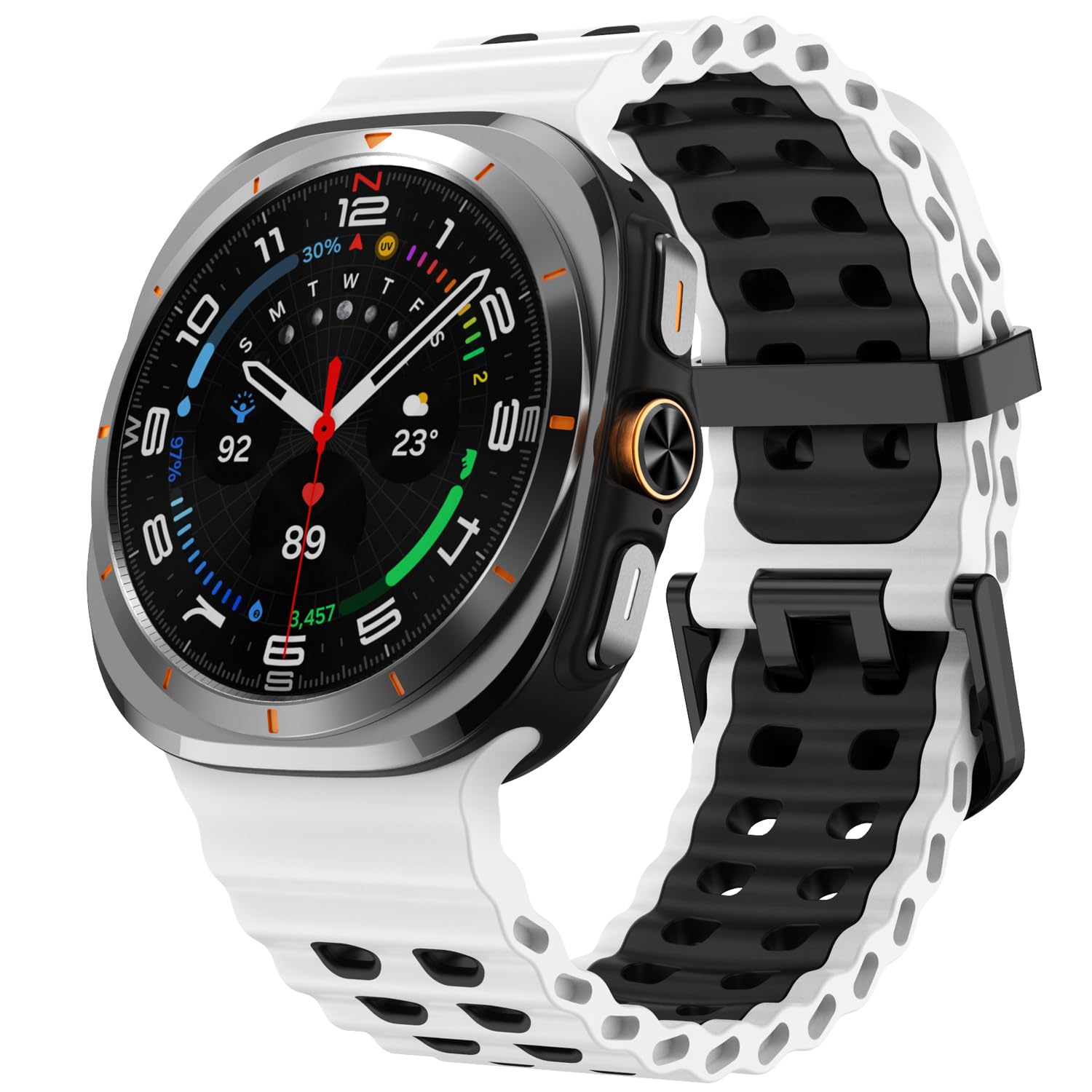 Marine Silicone Bands Compatible with Samsung Galaxy Watch Ultra (2025) (2024) 7 6 5 4 FE Band 40mm 44mm 5 Pro 6 Classic Bands , No Gap Sport Breathable Strap Compatible for Samsung Watch Ultra 2025 2024 Men Women