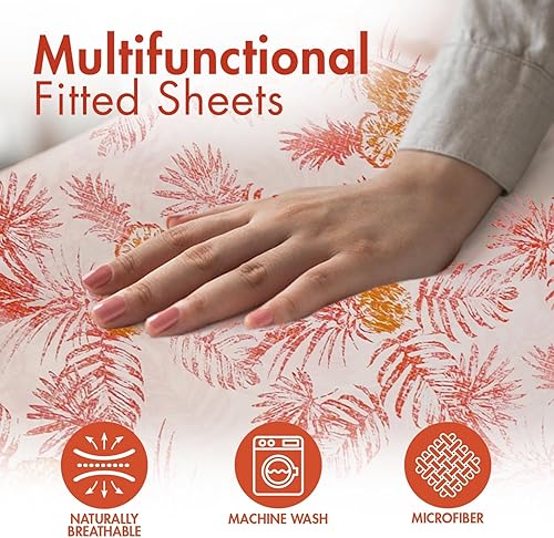 Miniatura 7 de Homes Perception Juego de sábanas King  Juego de ropa de cama de 4 piezas, sábanas de microfibra cepillada, bolsillos profundos de 16 pulgadas