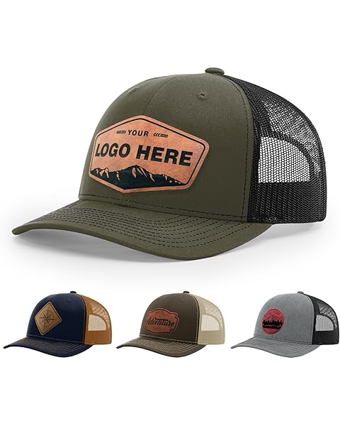 Personalized Custom 112 Style Trucker Leather Patch Hat for Men & Women