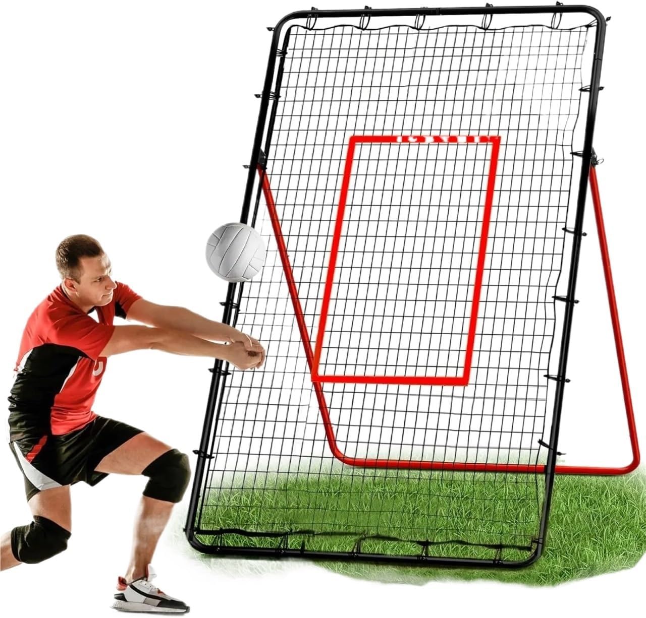 Soccer Rebounder Net Professional Volleyball Net and Rebounder Combo - All-Weather Training Equipment for Backyard/Indoor/Outdoor Practice(Color 1)