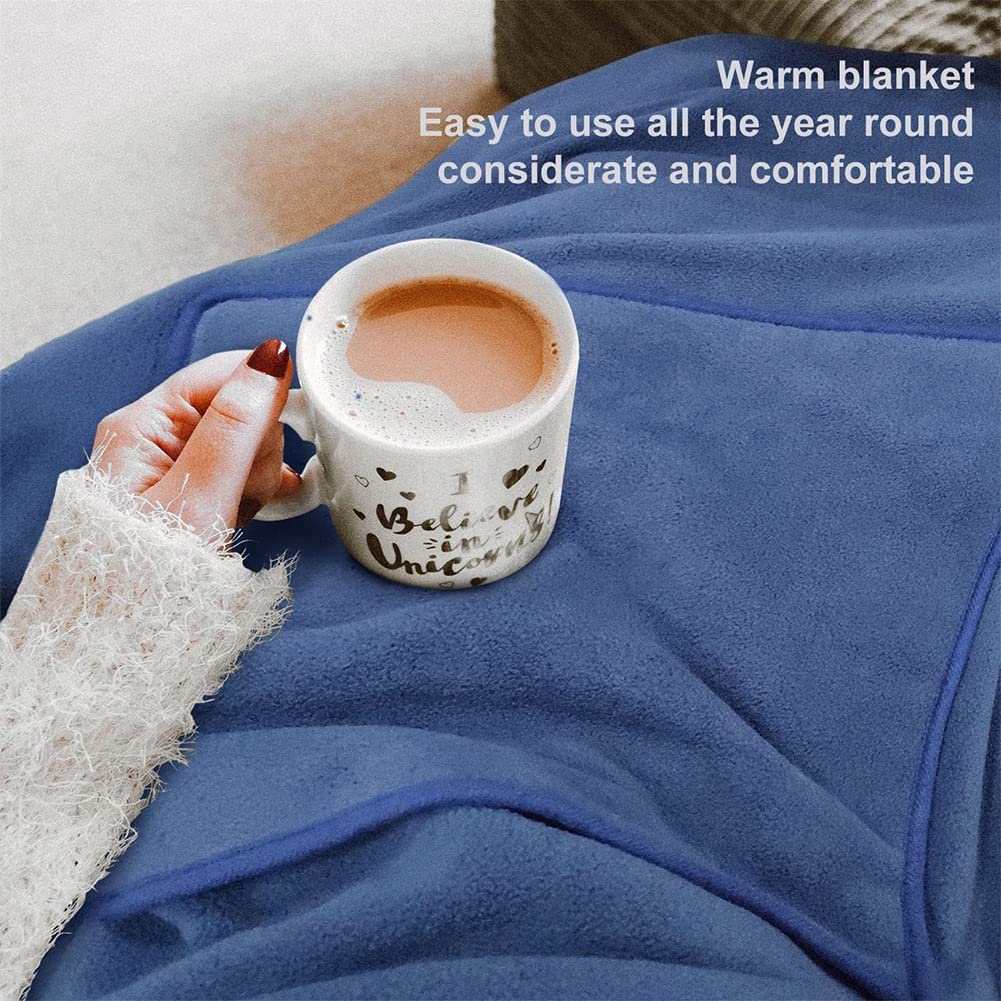 Scaldaletto Matrimoniale Coperta Elettrica 150 x 80 cm, USBCoperta riscaldante elettrica,Scialle riscaldante indossabile con 3 Livelli di Temperatura per i Viaggi in Ufficio a casa Interruttore