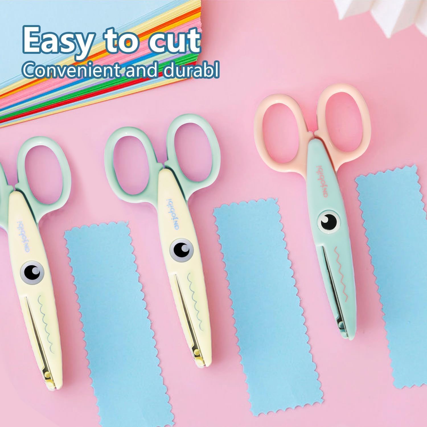 Scissors for Crafting (2-Pack)-Decorative Pattern Edge Craft Scissors,Suitable for Fun DIY Scrapbooking Crafting Projects for Kids Adults (Pink+Blue) image 4