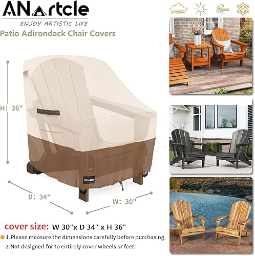Miniatura 80 de Paquete de 2 fundas para sillas reposeras y muebles de exteriores, impermeables, 33 pulgadas de ancho x 35 pulgadas de profundidad x 38.5 pulgadas