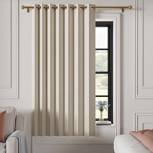Miniatura 59 de Persianas verticales de tela, persianas de puerta 100% opacas, persiana vertical para puertas correderas, 1 panel, 100 pulgadas de ancho x 84 Blanco