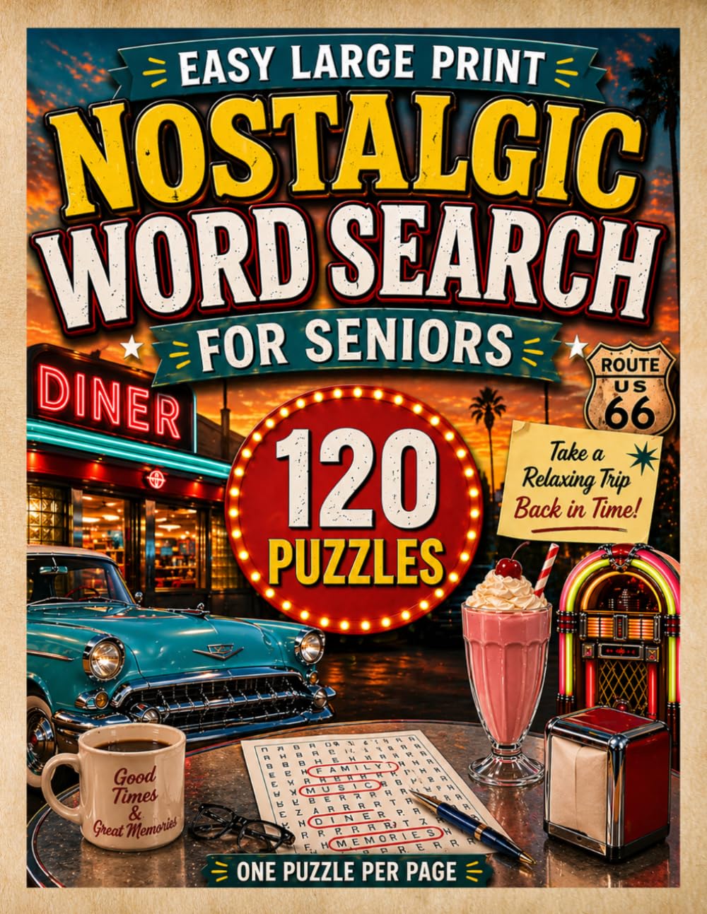 Nostalgic Word Search for Seniors: 120 Large Print Puzzles from the 1950s–1970s – Easy & Relaxing Brain Games with Fun Facts: 120 Easy Puzzles • One ... for Seniors (Mertin Senior Puzzle Series)
