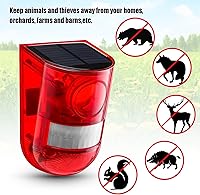 Vista 7 de Qualirey Alarma solar de sonido y luz, sensor de movimiento, sirena de seguridad para exteriores, 129 db, detector activado impermeable, alarma