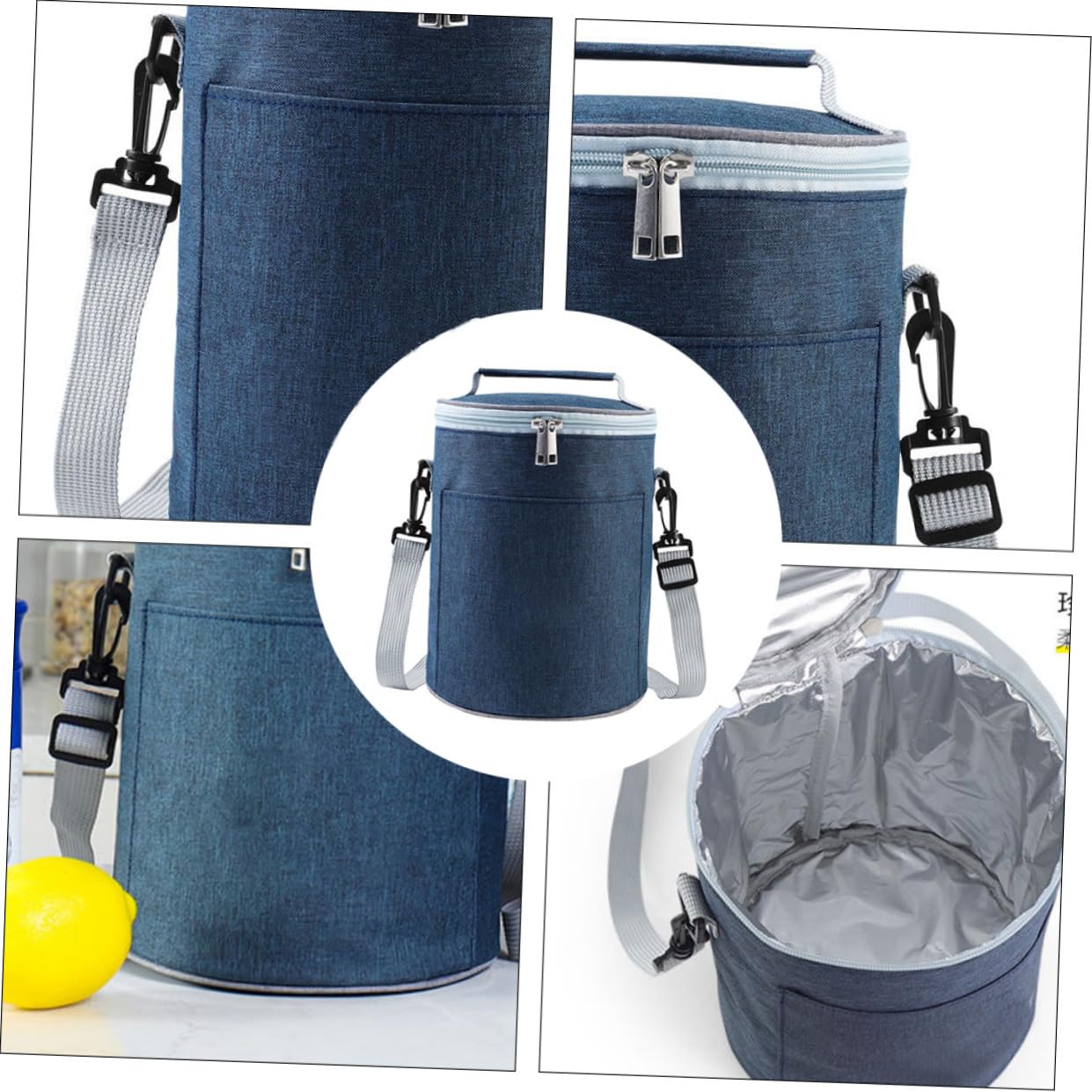 TOYANDONA Isoliertasche für Lebensmittel aus Oxford Stoff Kompakt und Tragbar Thermotasche für Outdoor Lunch und Takeout Praktische Lunch Tasche mit Aluminiumfolie