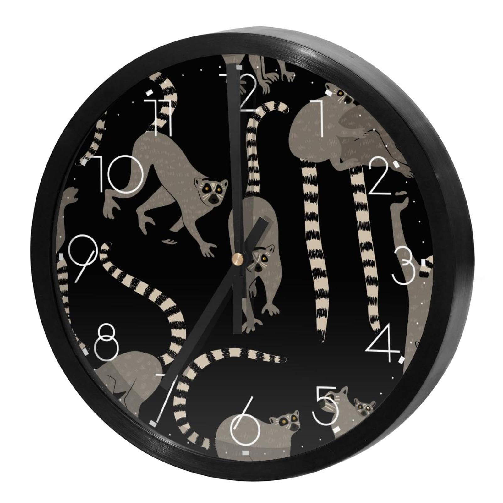 Horloge murale silencieuse animaux sauvages pour chambre d'enfant