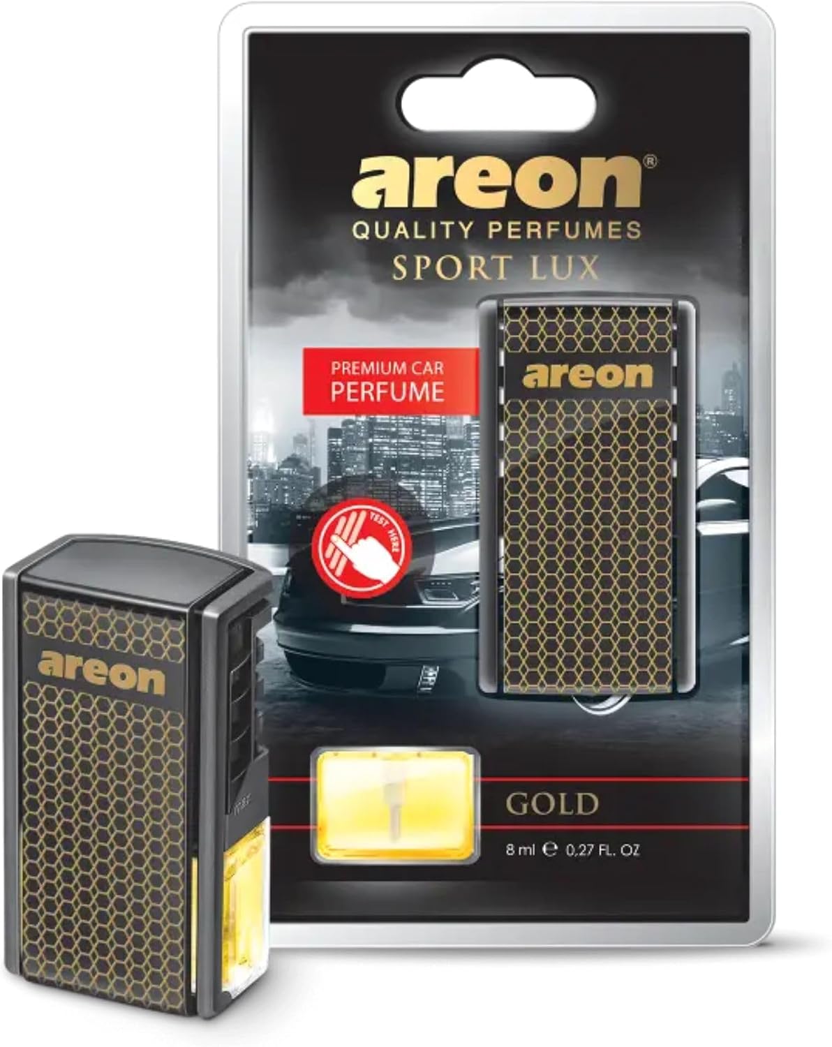 AREON AC02 Car Perfume Luxury and Elegant 0.27 oz Vent Clip Car Air Freshener, Silver Scent (Pack of 3)